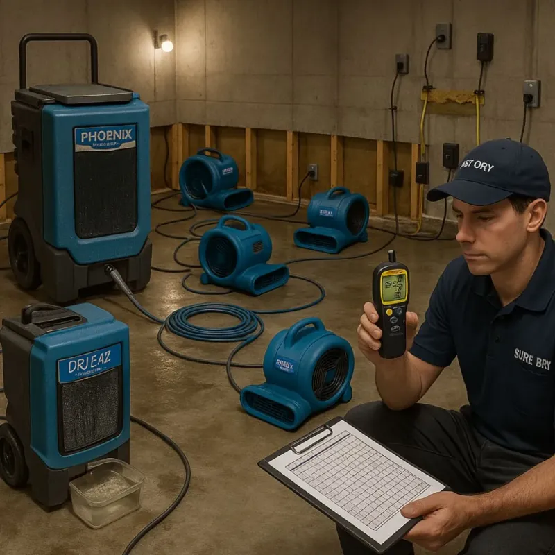 Structural Drying and Dehumidification process in Lansdowne, PA